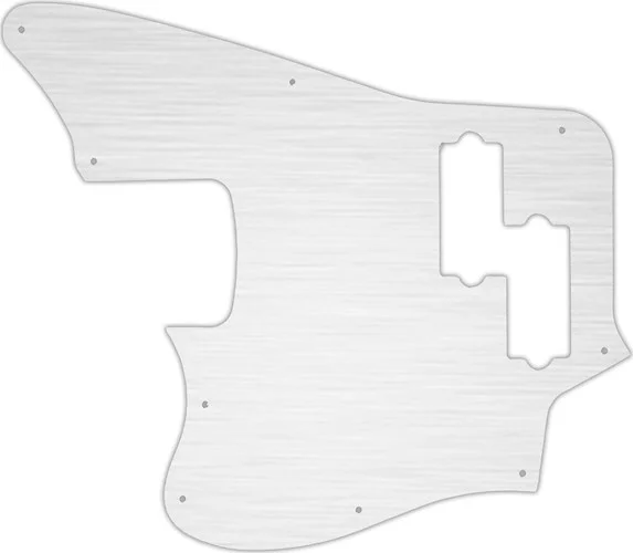 WD Custom Pickguard For Left Hand Fender 2018 Player Series Jaguar Bass #13 Simulated Brushed Silver/Black PVC