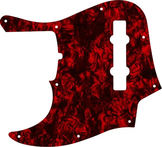 WD Custom Pickguard For Left Hand Fender 2019 5 String American Ultra Jazz Bass V #28DRP Dark Red Pearl/Black/White/Black