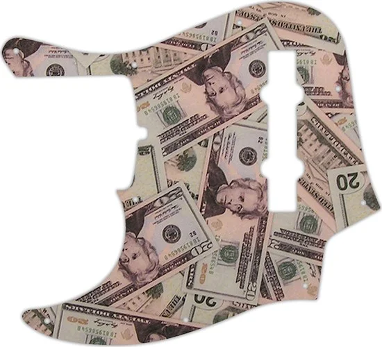WD Custom Pickguard For Left Hand Fender 2019 5 String American Ultra Jazz Bass V #G16 Money Graphic