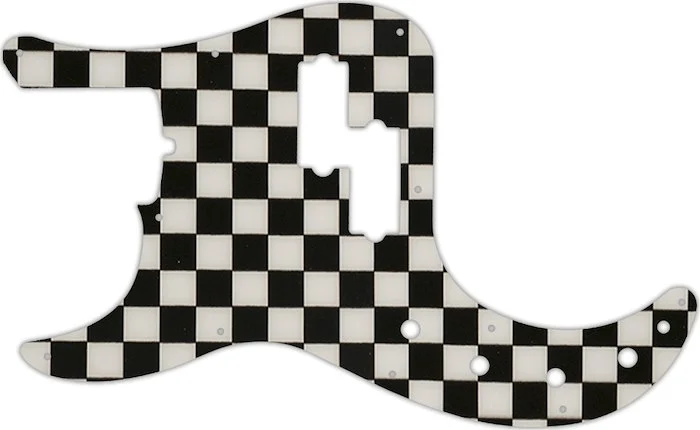 WD Custom Pickguard For Left Hand Fender 2019 American Ultra Precision Bass #CK01 Checkerboard Graphic