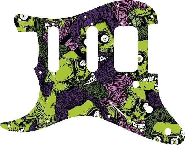 WD Custom Pickguard For Left Hand Fender 2019 American Ultra Stratocaster HSS #GHA02 Zombeard Graphic