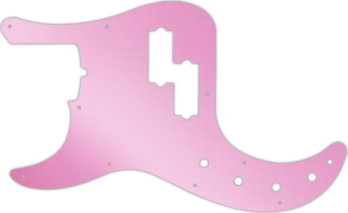 WD Custom Pickguard For Left Hand Fender 2019 American Ultra Precision Bass #10P Pink Mirror