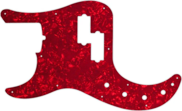 WD Custom Pickguard For Left Hand Fender 2019 American Ultra Precision Bass #28R Red Pearl/White/Black/White