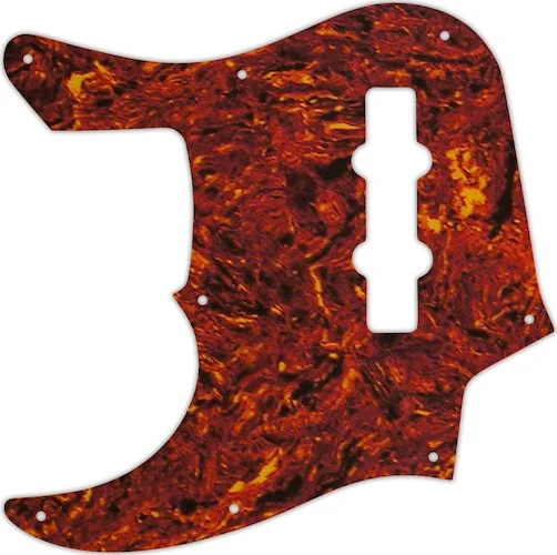 WD Custom Pickguard For Left Hand Fender 22 Fret Longhorn Jazz Bass #05W Tortoise Shell/White