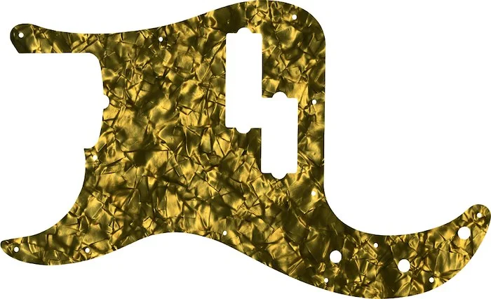 WD Custom Pickguard For Left Hand Fender 5 String American Professional Precision Bass #28GD Gold Pearl/Black/White/Black