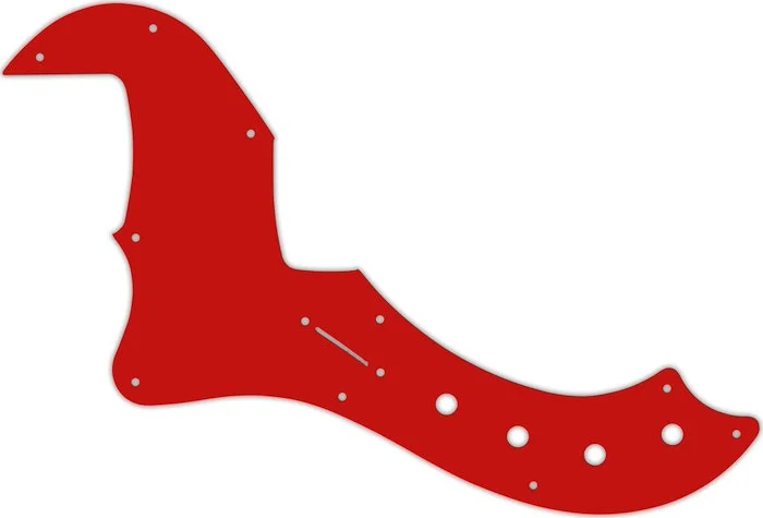 WD Custom Pickguard For Left Hand Fender 5 String American Deluxe Or American Elite Dimension Bass V #07 Red/W