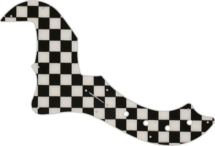 WD Custom Pickguard For Left Hand Fender 5 String American Deluxe Or American Elite Dimension Bass V #CK01 Checkerboard Graphic
