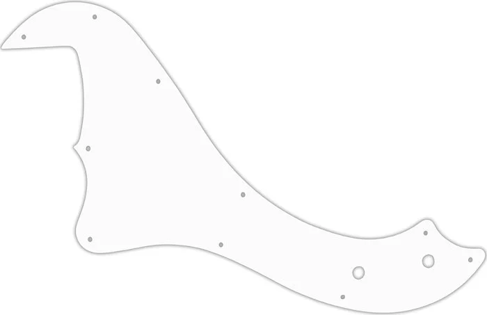 WD Custom Pickguard For Left Hand Fender 5 String Standard Dimension Bass V #02T White Thin