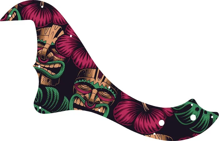WD Custom Pickguard For Left Hand Fender 5 String Standard Dimension Bass V #GAL01 Aloha Tiki Graphic