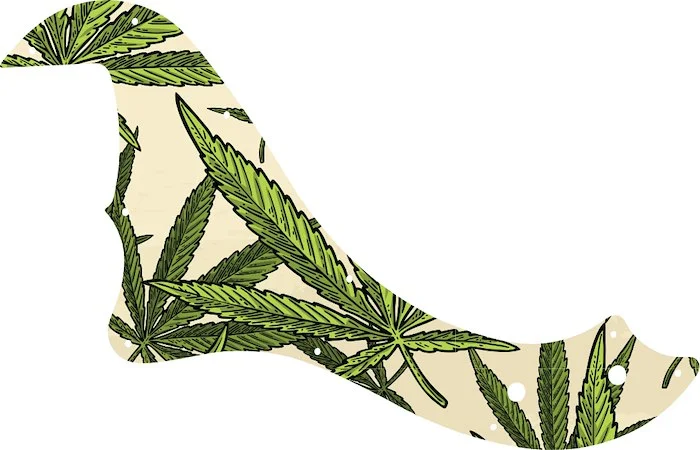 WD Custom Pickguard For Left Hand Fender 5 String Standard Dimension Bass V #GC02 Cannabis Leaf Graphic