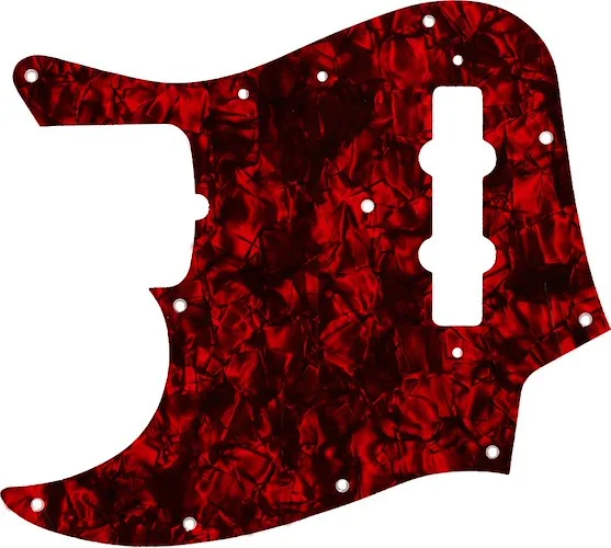 WD Custom Pickguard For Left Hand Fender 50th Anniversary Jazz Bass #28DRP Dark Red Pearl/Black/White/Black