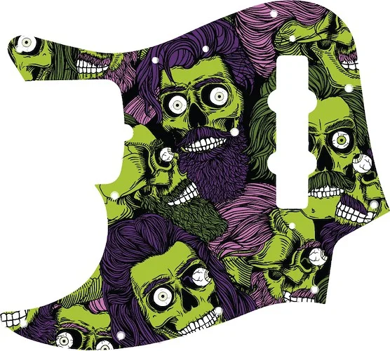 WD Custom Pickguard For Left Hand Fender 50th Anniversary Jazz Bass #GHA02 Zombeard Graphic