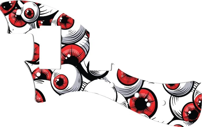 WD Custom Pickguard For Left Hand Fender Alternate Reality Meteora HH #GHA01 Red Eye Graphic