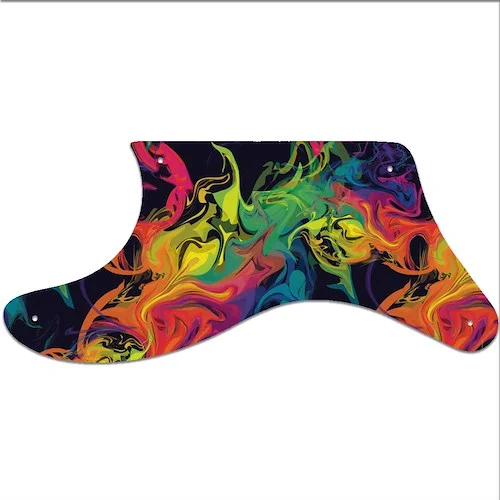 WD Custom Pickguard For Left Hand Fender Cabronita Precision Bass #GP01 Rainbow Paint Swirl Graphic