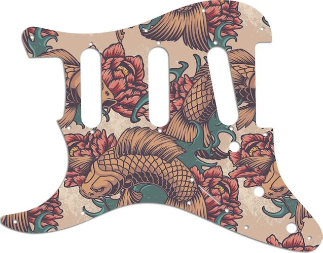 WD Custom Pickguard For Left Hand Fender Stratocaster #GT01 Koi Tattoo Graphic