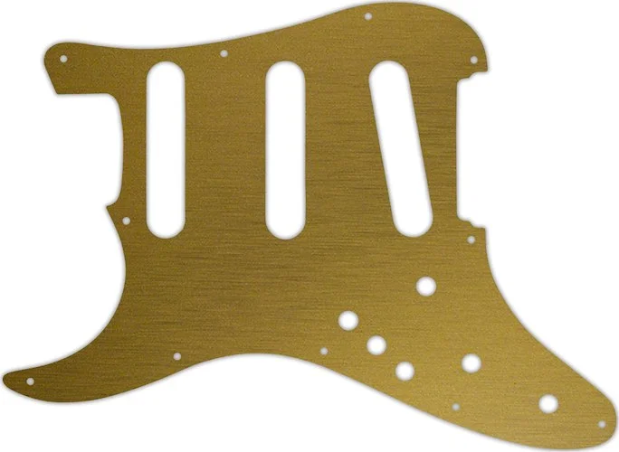 WD Custom Pickguard For Left Hand Fender Stratocaster Elite #14 Simulated Brushed Gold/Black PVC