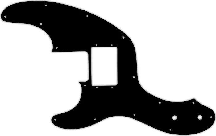 WD Custom Pickguard For Left Hand Fender Telecaster Bass With Humbucker #01T Black Thin