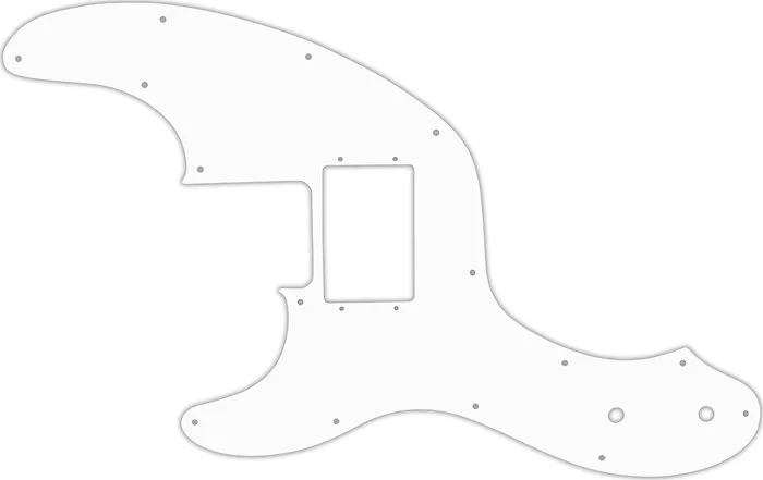 WD Custom Pickguard For Left Hand Fender Telecaster Bass With Humbucker #02 White