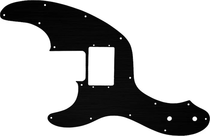 WD Custom Pickguard For Left Hand Fender Telecaster Bass With Humbucker #27 Simulated Black Anodized