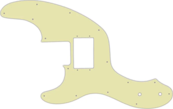 WD Custom Pickguard For Left Hand Fender Telecaster Bass With Humbucker #34S Mint Green Solid