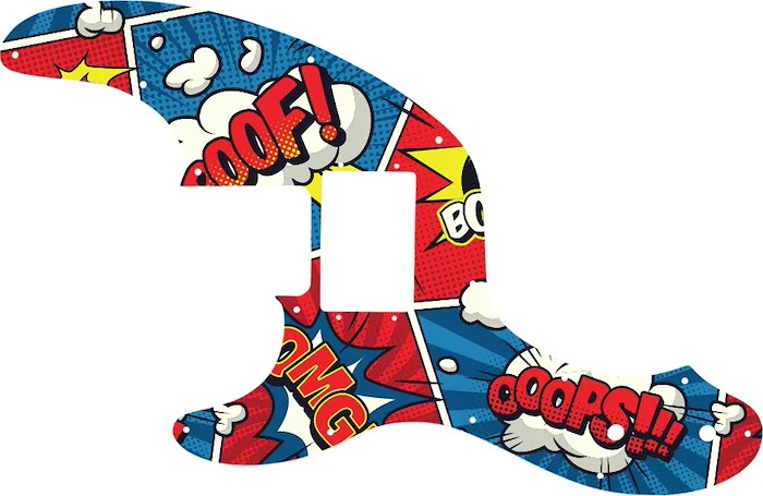 WD Custom Pickguard For Left Hand Fender Telecaster Bass With Humbucker #GCM01 Comic Book Graphic