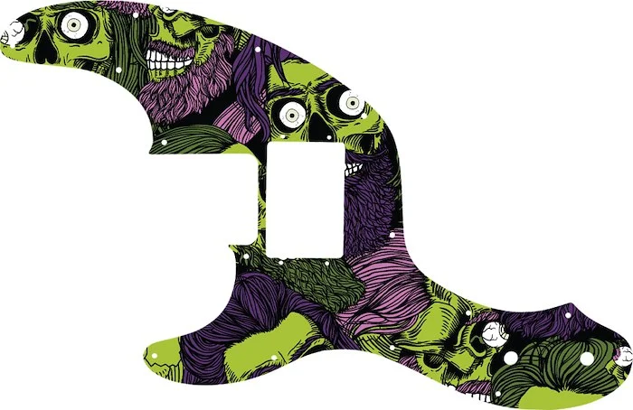WD Custom Pickguard For Left Hand Fender Telecaster Bass With Humbucker #GHA02 Zombeard Graphic