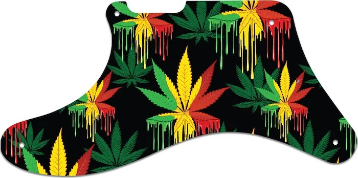 WD Custom Pickguard For Left Hand Fender Cabronita Telecaster #GC01 Rasta Cannabis Drip Graphic