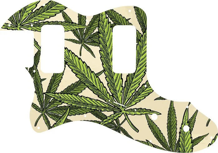 WD Custom Pickguard For Left Hand Fender Telecaster Thinline Super Deluxe #GC02 Cannabis Leaf Graphic
