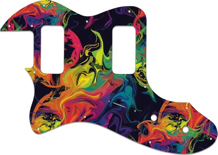 WD Custom Pickguard For Left Hand Fender Telecaster Thinline Super Deluxe #GP01 Rainbow Paint Swirl Graphic