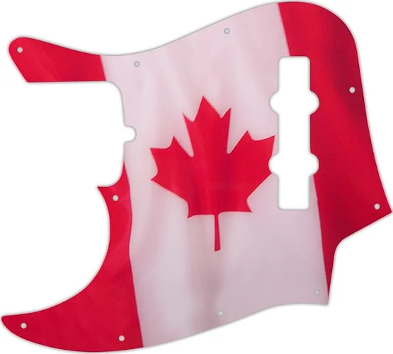 WD Custom Pickguard For Left Hand Fender American Standard Jazz Bass #G11 Canadian Flag Graphic