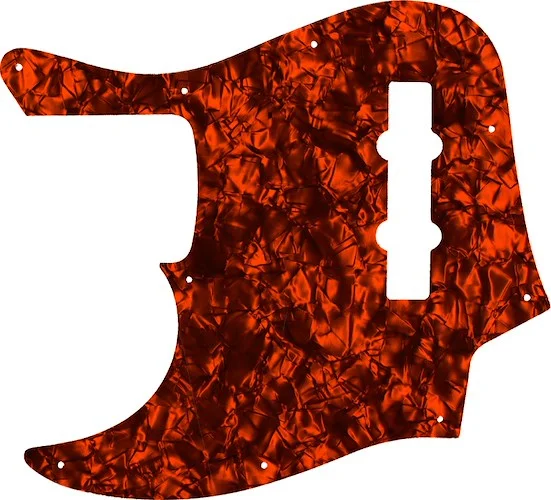 WD Custom Pickguard For Left Hand Fender American Elite Jazz Bass #28OP Orange Pearl/Black/White/Black