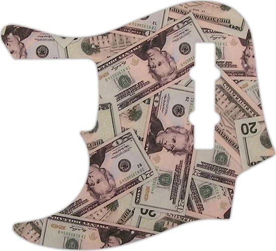WD Custom Pickguard For Left Hand Fender American Elite Jazz Bass #G16 Money Graphic