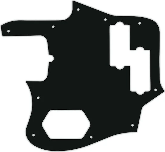 WD Custom Pickguard For Left Hand Fender American Standard Jaguar Bass #01A Black Acrylic