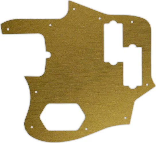 WD Custom Pickguard For Left Hand Fender American Standard Jaguar Bass #14 Simulated Brushed Gold/Black PVC