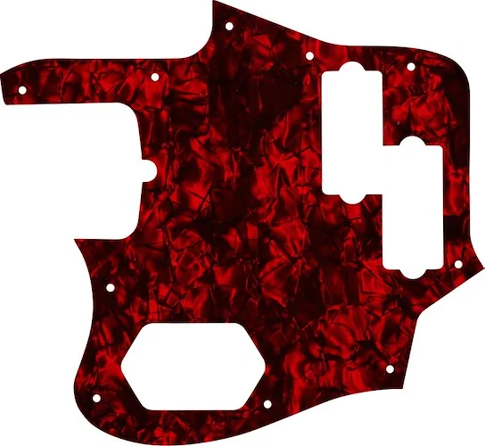 WD Custom Pickguard For Left Hand Fender American Standard Jaguar Bass #28DRP Dark Red Pearl/Black/White/Black