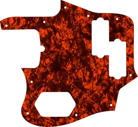 WD Custom Pickguard For Left Hand Fender American Standard Jaguar Bass #28OP Orange Pearl/Black/White/Black