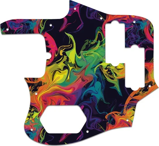 WD Custom Pickguard For Left Hand Fender American Standard Jaguar Bass #GP01 Rainbow Paint Swirl Graphic