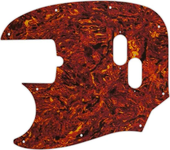 WD Custom Pickguard For Left Hand Fender American Performer Mustang Bass #05W Tortoise Shell/White