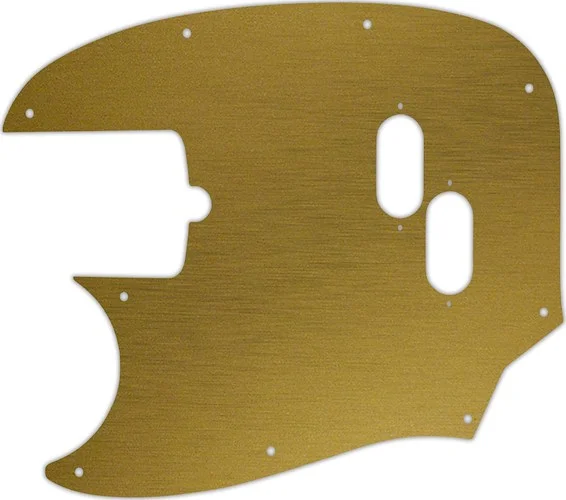 WD Custom Pickguard For Left Hand Fender American Performer Mustang Bass #14 Simulated Brushed Gold/Black PVC