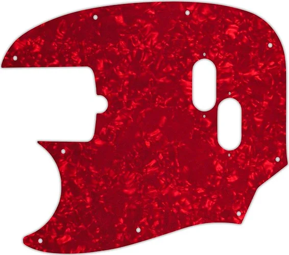 WD Custom Pickguard For Left Hand Fender American Performer Mustang Bass #28R Red Pearl/White/Black/White