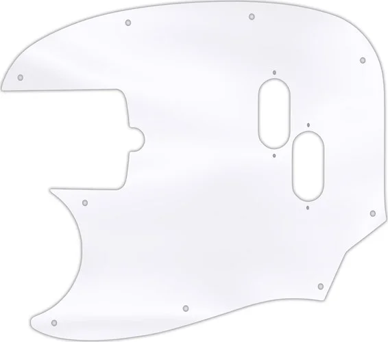 WD Custom Pickguard For Left Hand Fender American Performer Mustang Bass #45T Clear Acrylic Thin