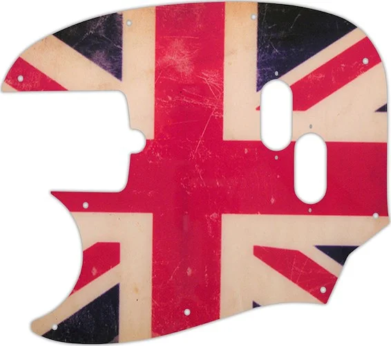 WD Custom Pickguard For Left Hand Fender American Performer Mustang Bass #G04 British Flag Relic Graphic