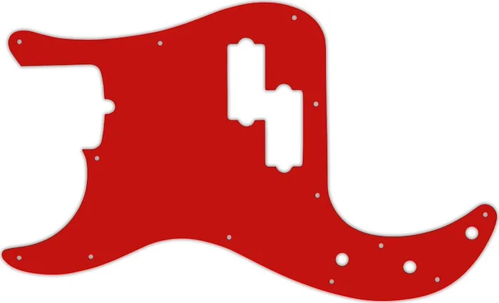 WD Custom Pickguard For Left Hand Fender American Standard Precision Bass #07 Red/White/Red