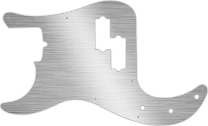 WD Custom Pickguard For Left Hand Fender American Standard Precision Bass #13 Simulated Brushed Silver/Black P