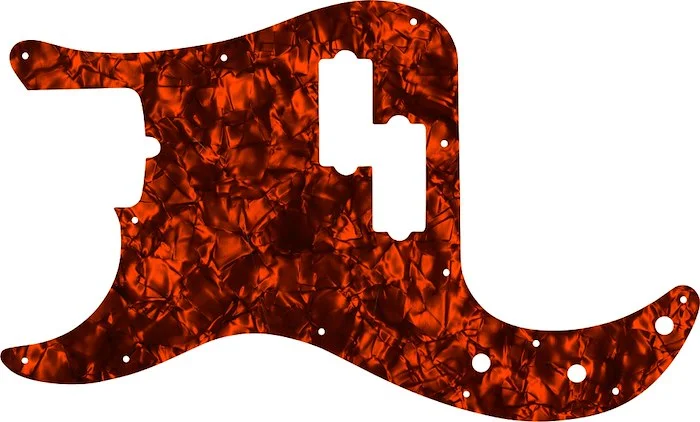 WD Custom Pickguard For Left Hand Fender American Standard Precision Bass #28OP Orange Pearl/Black/White/Black