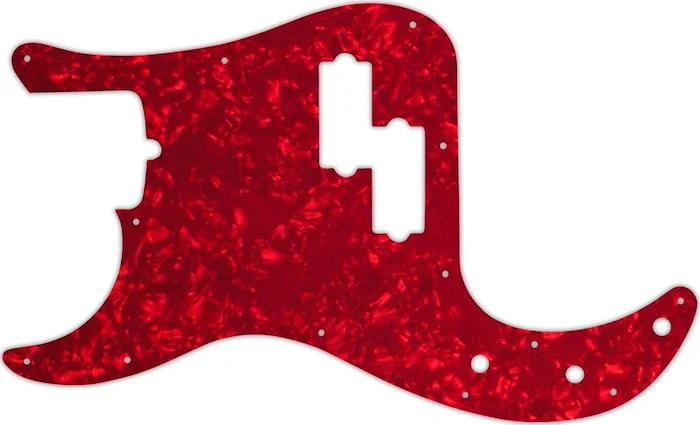 WD Custom Pickguard For Left Hand Fender American Standard Precision Bass #28R Red Pearl/White/Black/White