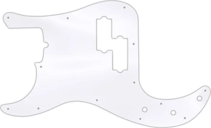 WD Custom Pickguard For Left Hand Fender American Standard Precision Bass #45 Clear Acrylic