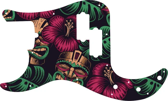 WD Custom Pickguard For Left Hand Fender American Standard Precision Bass #GAL01 Aloha Tiki Graphic