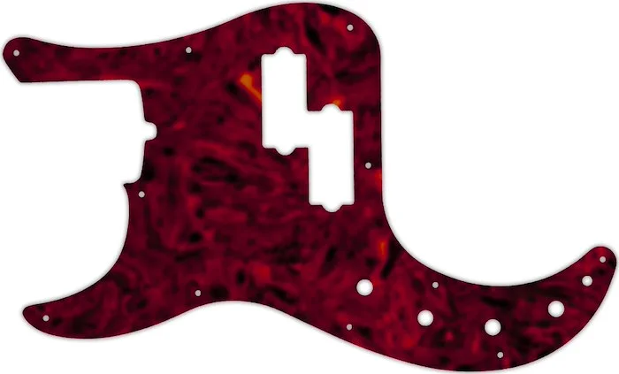 WD Custom Pickguard For Left Hand Fender American Deluxe 21 Fret Precision Bass #05T Tortoise Shell Solid (Sem