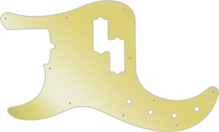 WD Custom Pickguard For Left Hand Fender American Deluxe 21 Fret Precision Bass #10GD Gold Mirror